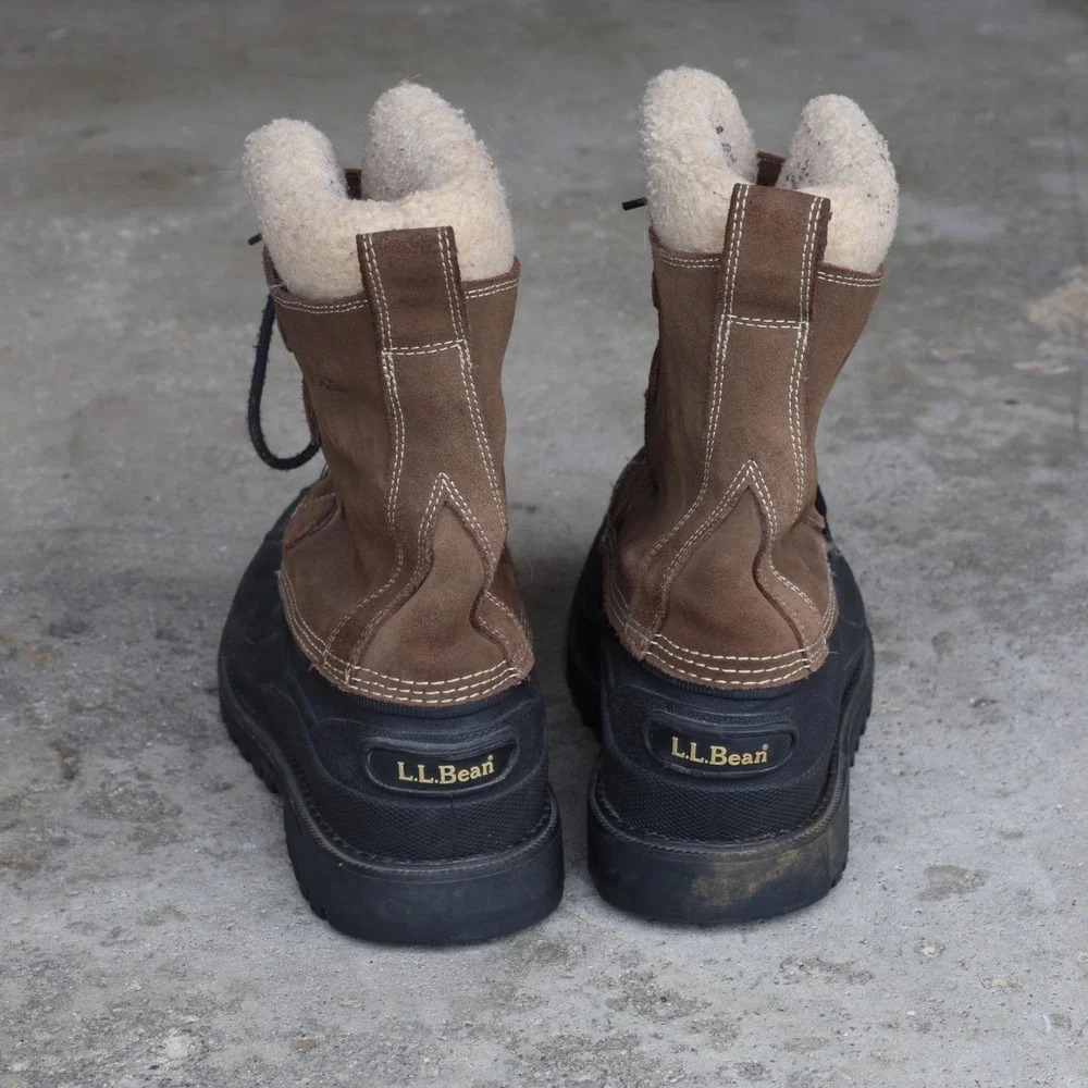 L.L.Bean Men's Size 10 M Brown Leather Insulated Snow Duck Boots Winter